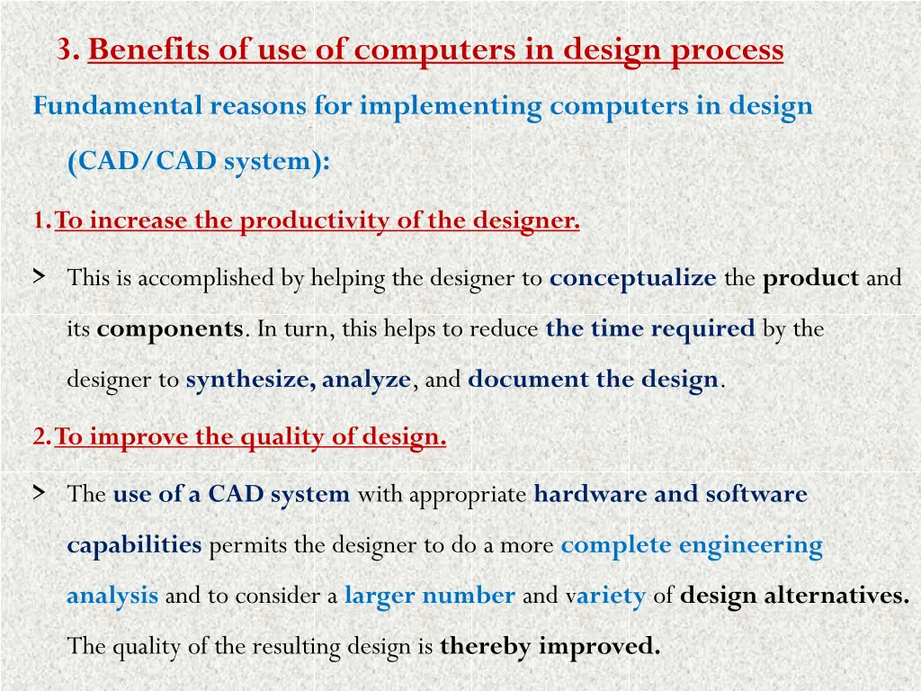 3 benefits of use of computers in design process