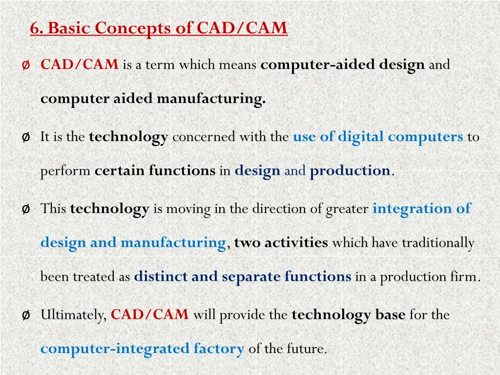 6 basic concepts of cad cam