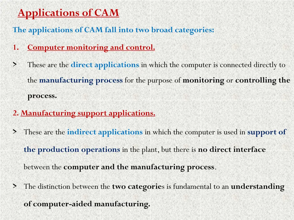 applications of cam