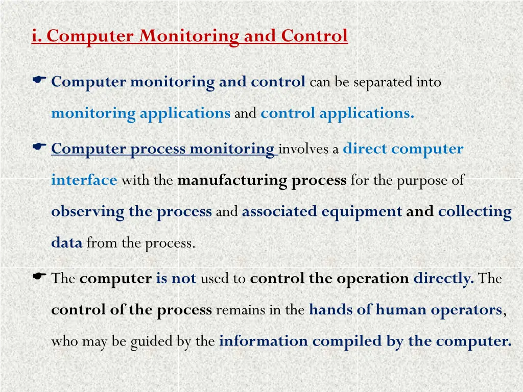 i computer monitoring and control