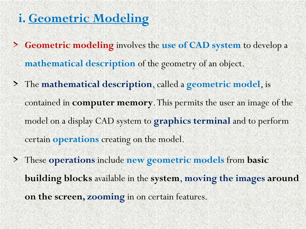 i geometric modeling