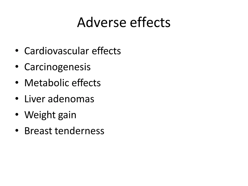 adverse effects