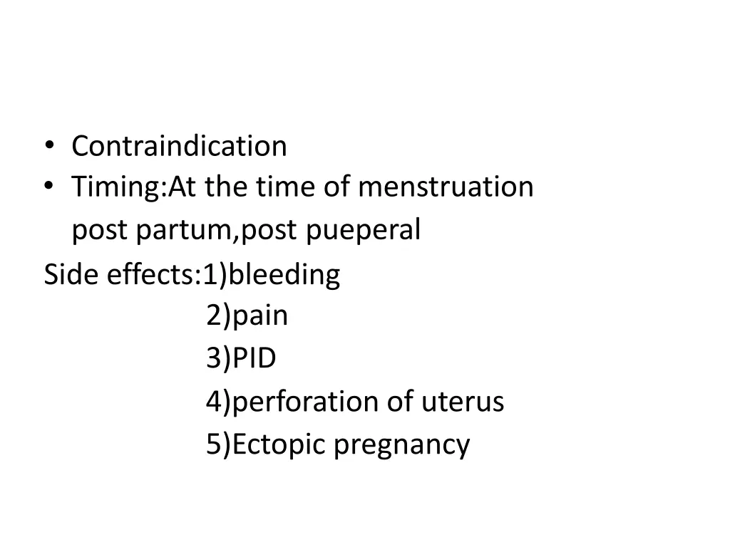 contraindication timing at the time