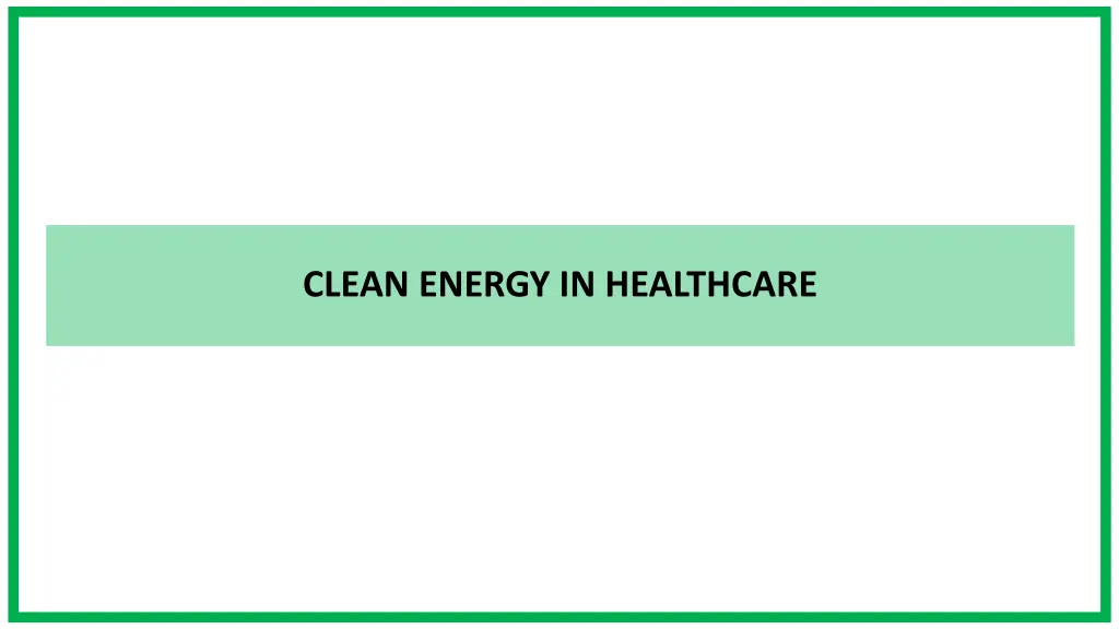 clean energy in healthcare