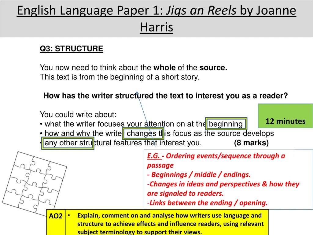 english language paper 1 jigs an reels by joanne