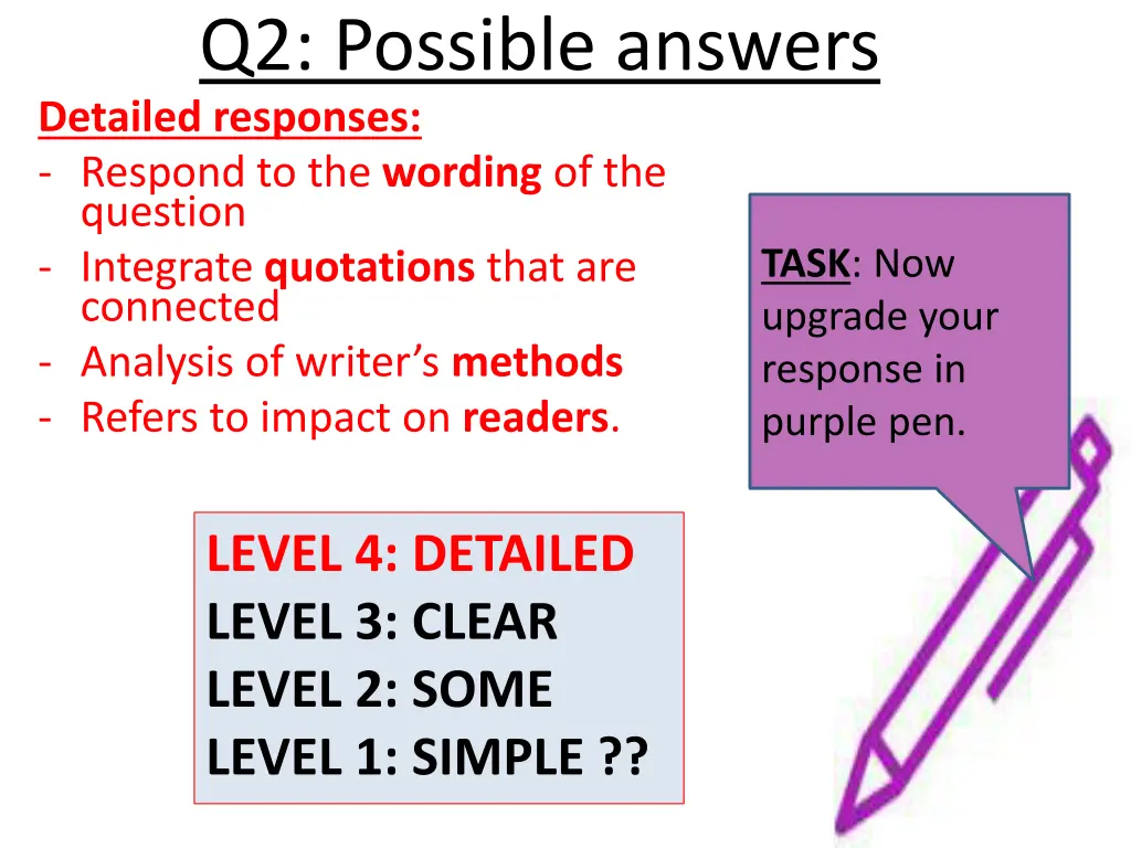 q2 possible answers detailed responses respond