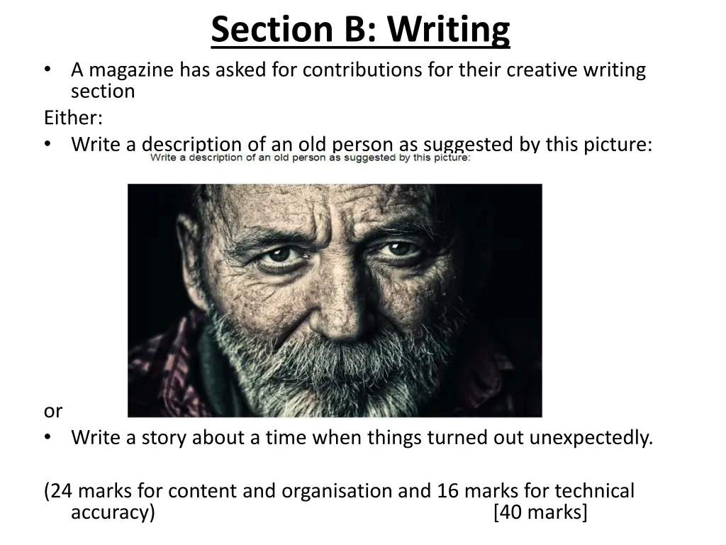 section b writing