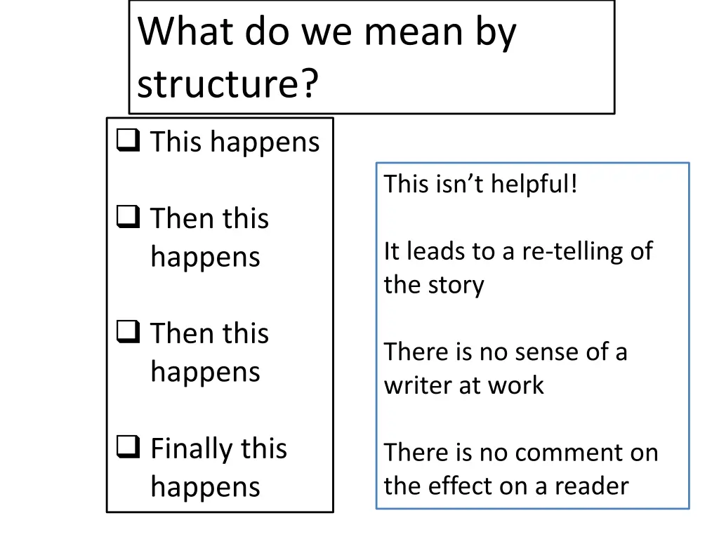 what do we mean by structure this happens