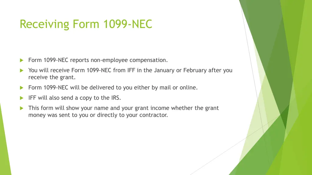 receiving form 1099 nec