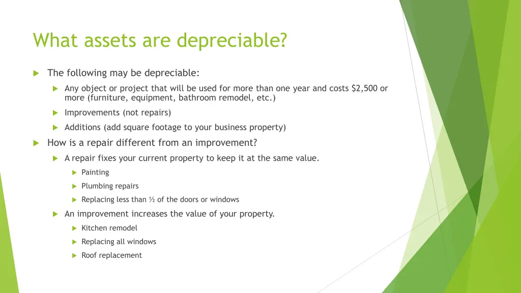 what assets are depreciable