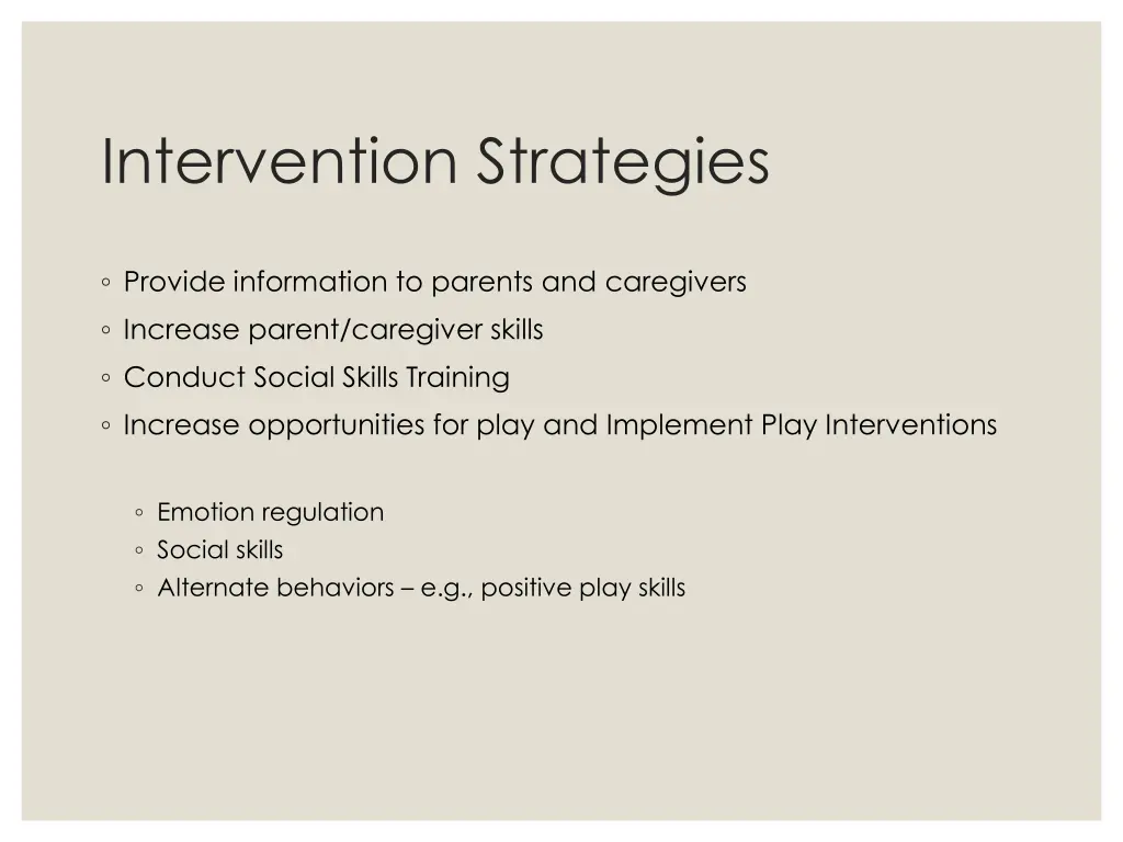 intervention strategies