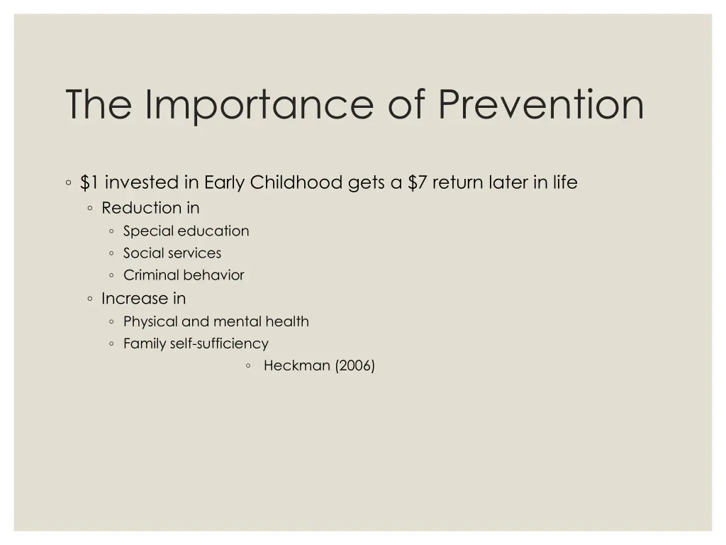 the importance of prevention