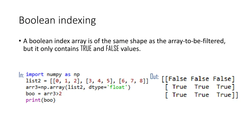 boolean indexing