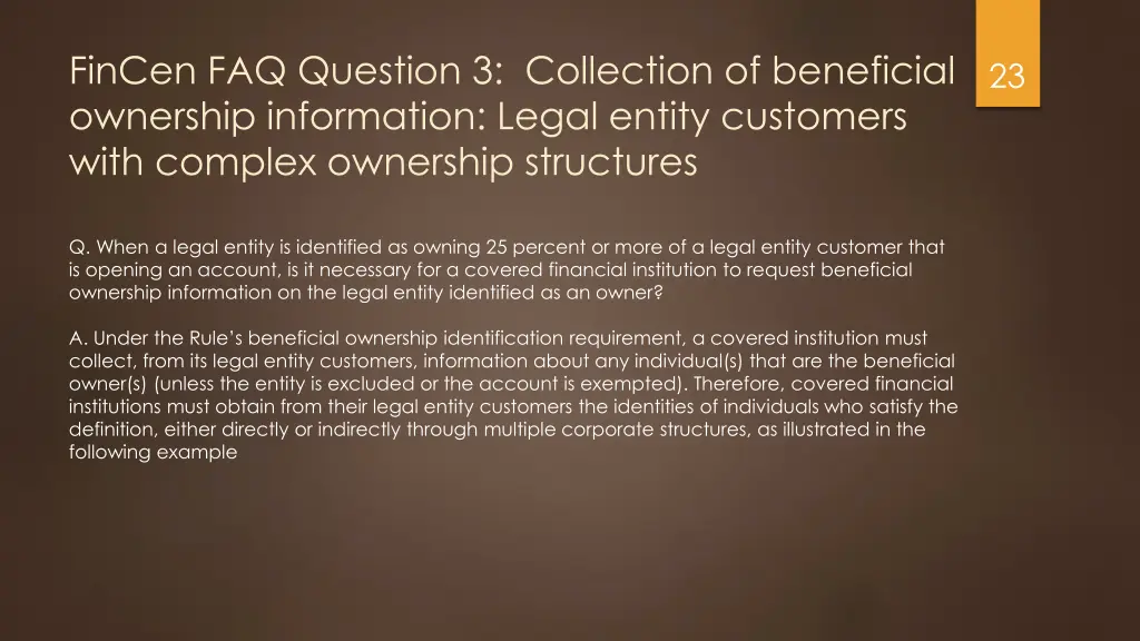 fincen faq question 3 collection of beneficial