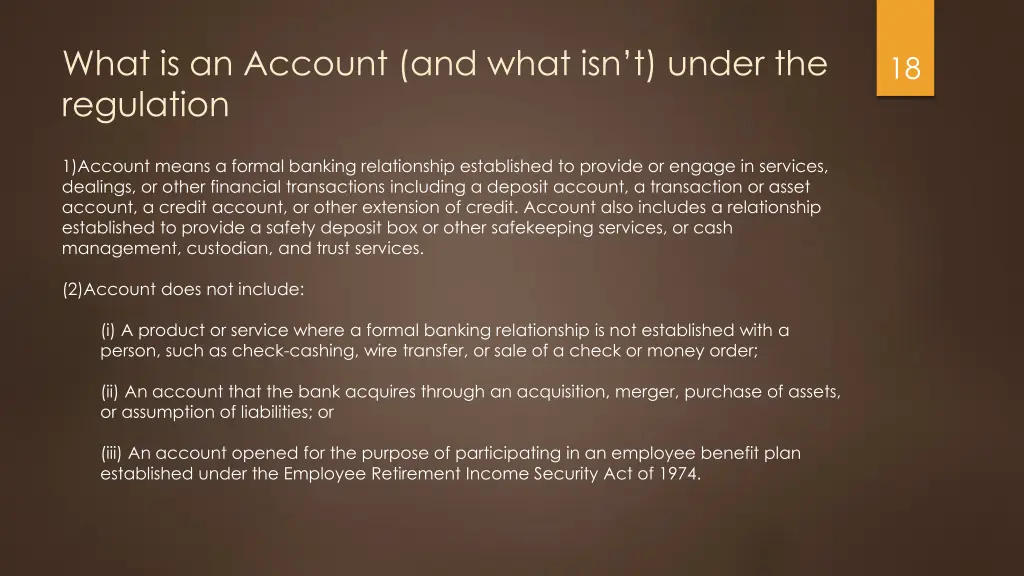 what is an account and what isn t under