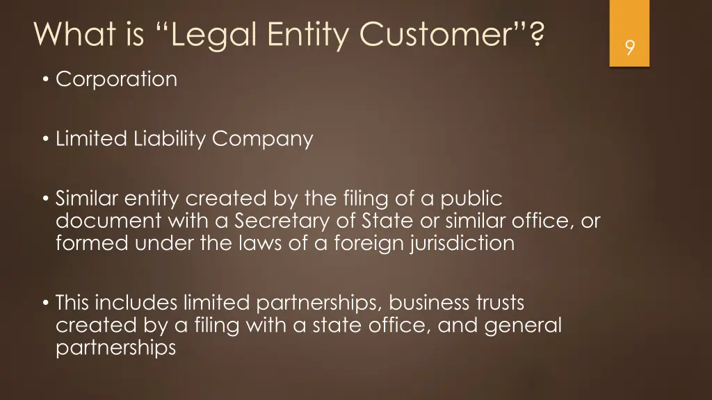 what is legal entity customer