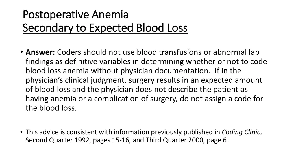 postoperative anemia postoperative anemia