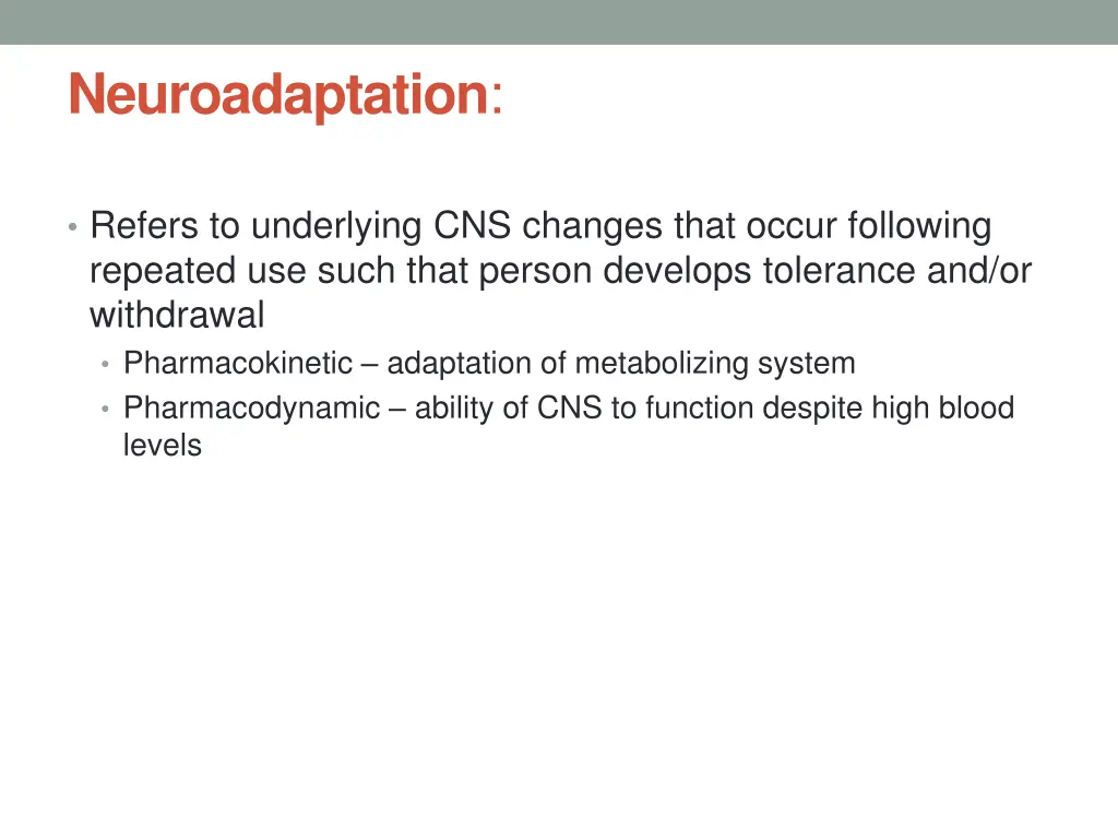 neuroadaptation