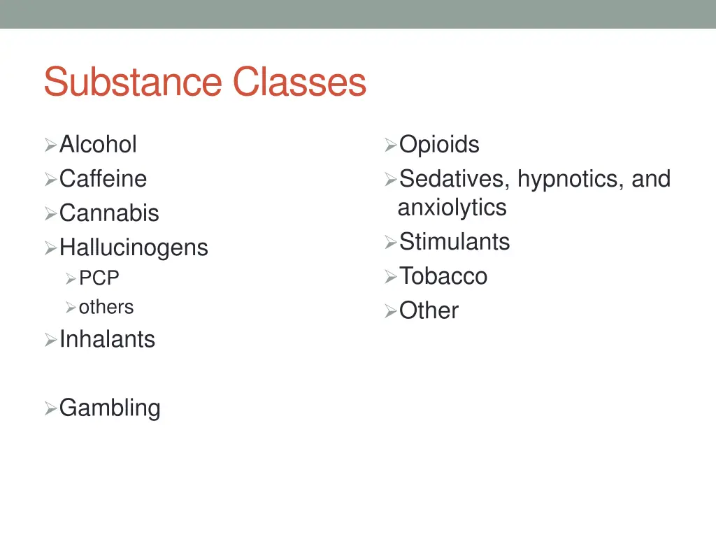 substance classes