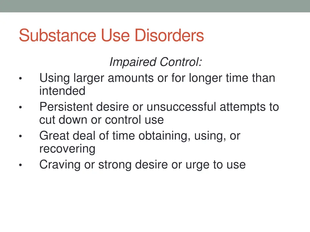 substance use disorders