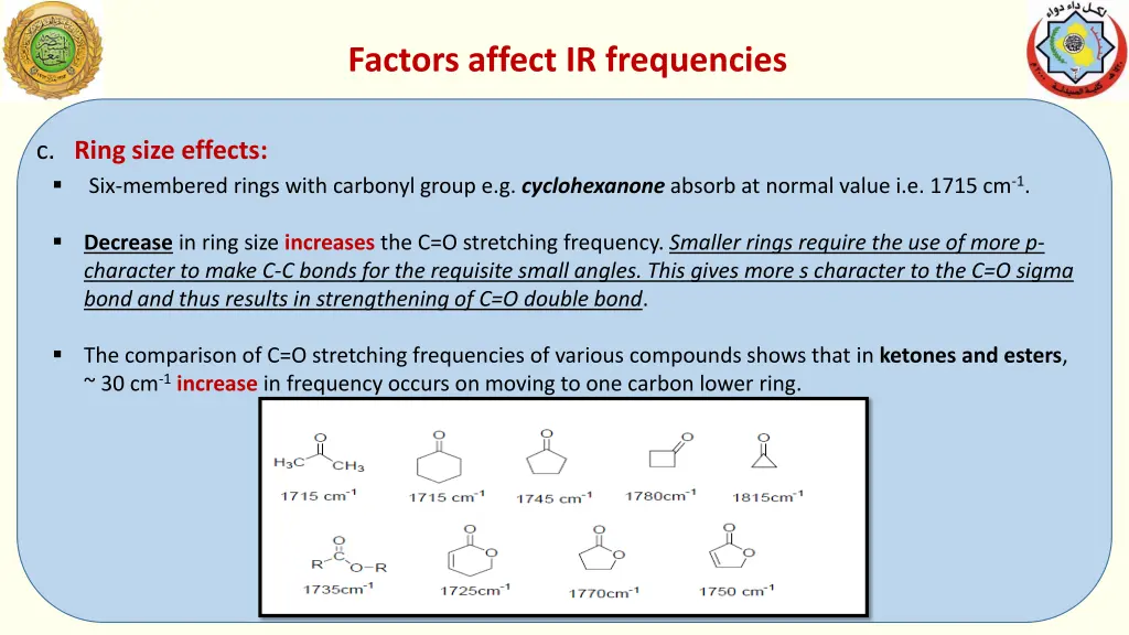 factors affect ir frequencies 3