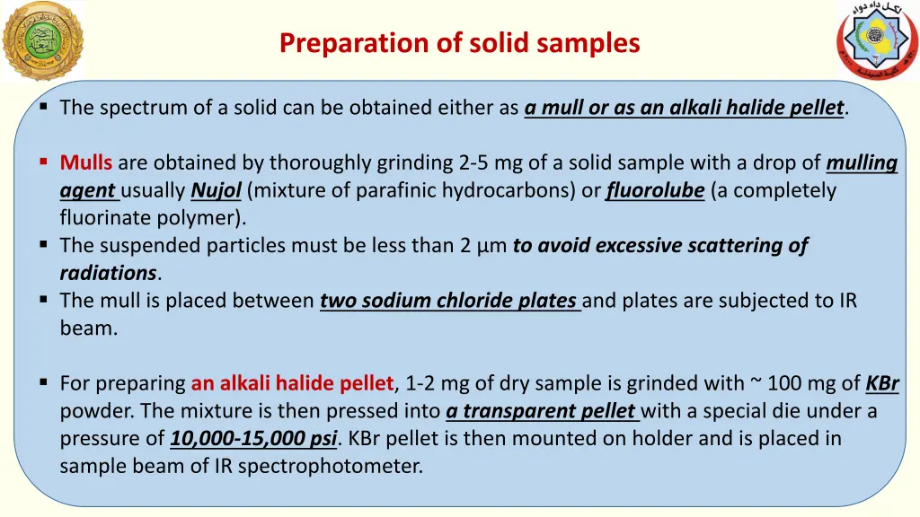 preparation of solid samples