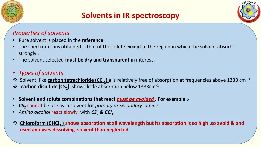 solvents in ir spectroscopy