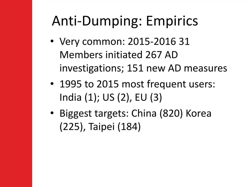 anti dumping empirics