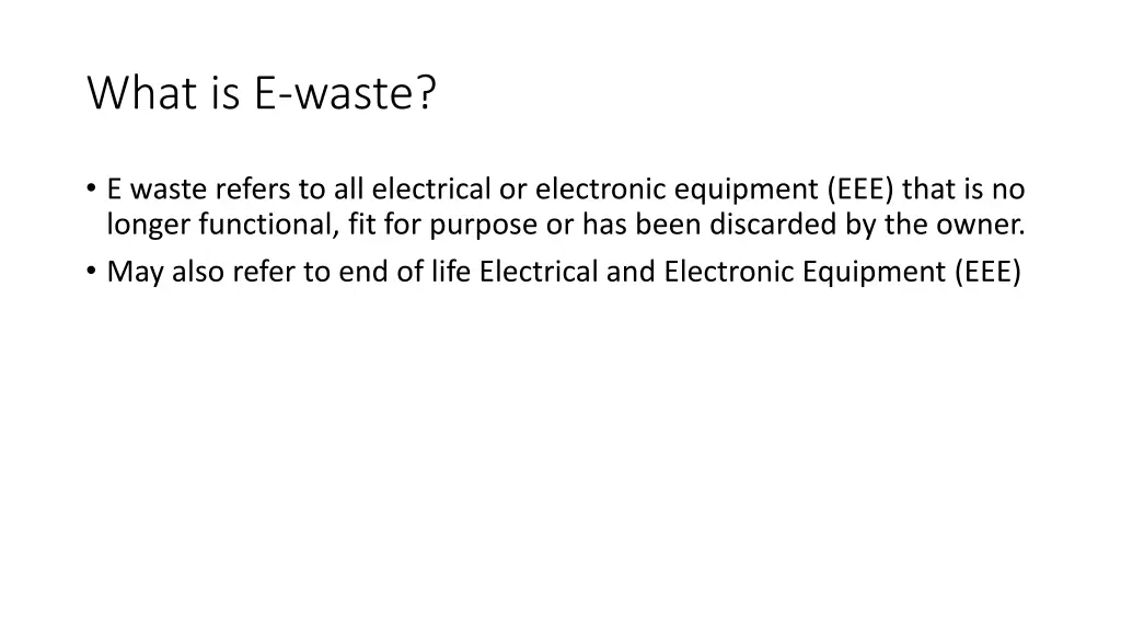 what is e waste