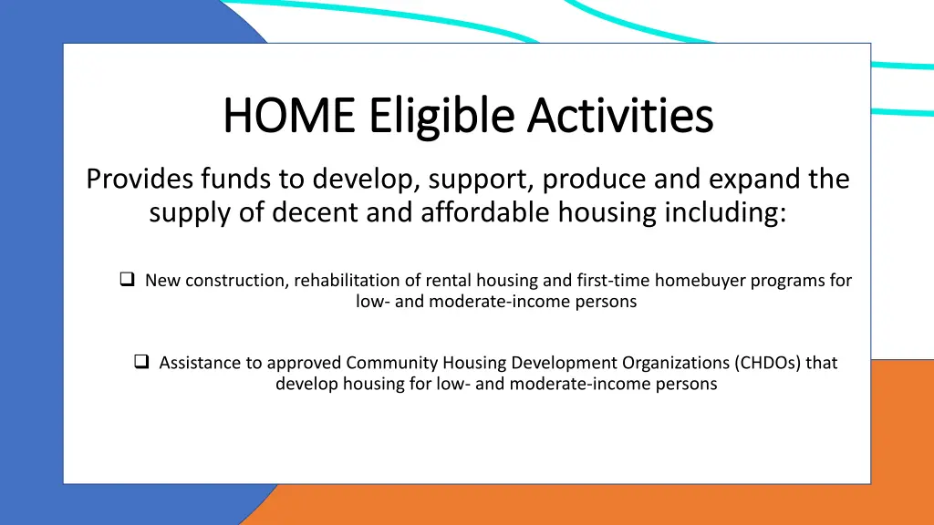 home eligible activities home eligible activities