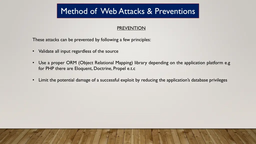 method of web attacks preventions 2