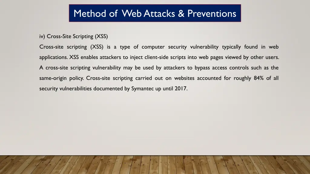 method of web attacks preventions 7