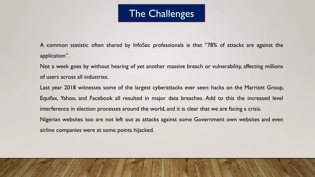 the challenges 1