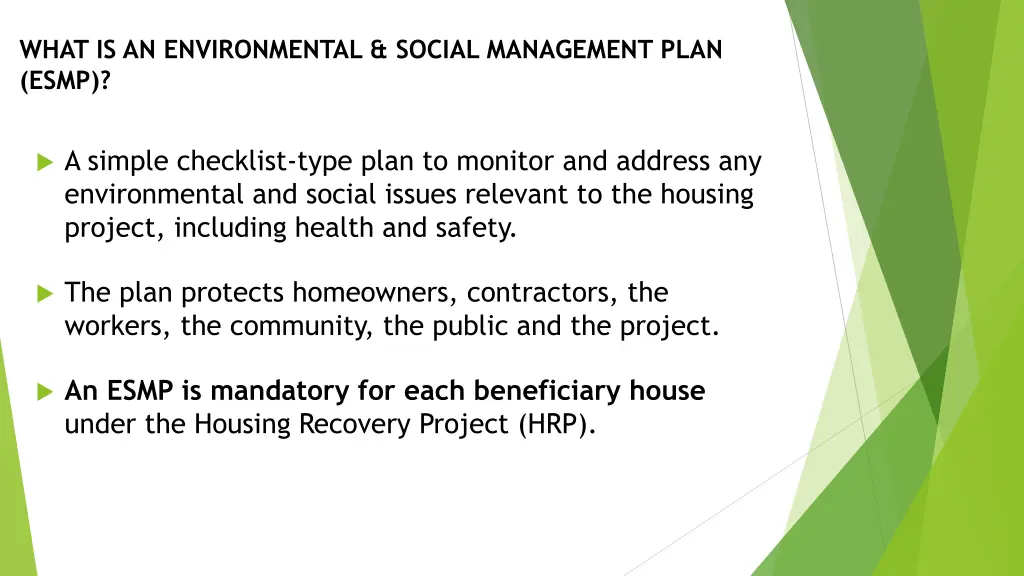 what is an environmental social management plan