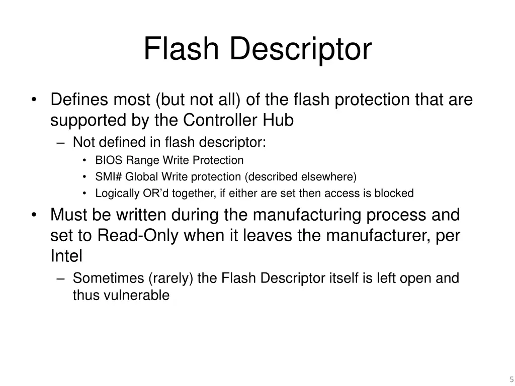 flash descriptor