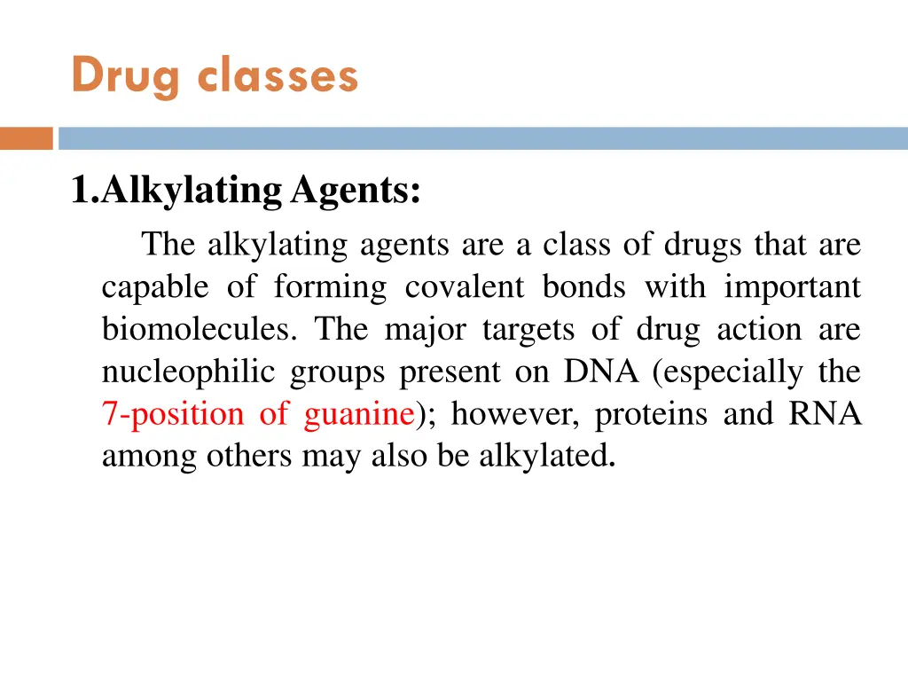 drug classes