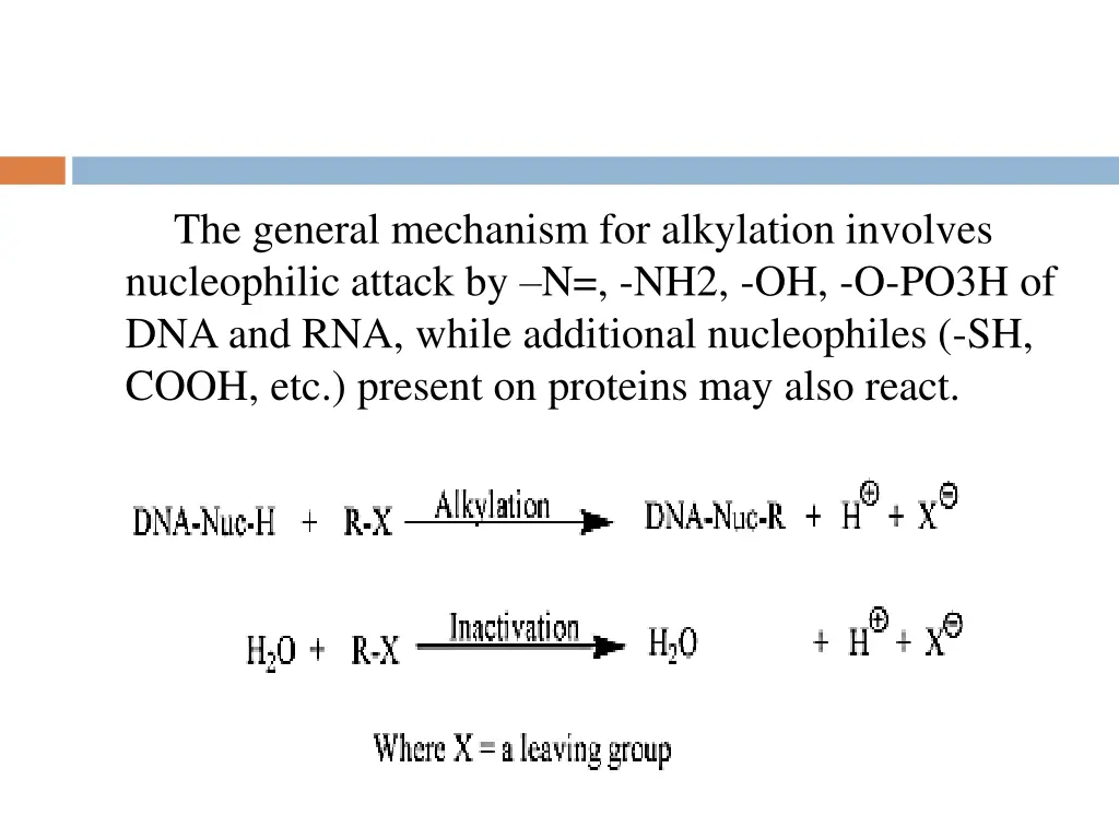 the general mechanism for alkylation involves