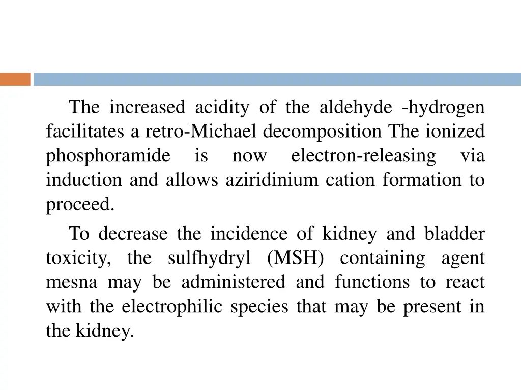 the increased acidity of the aldehyde hydrogen