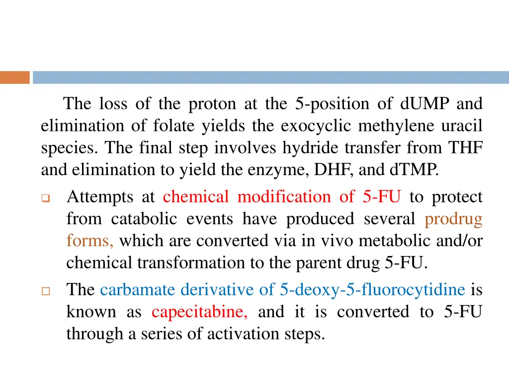 the loss of the proton at the 5 position of dump