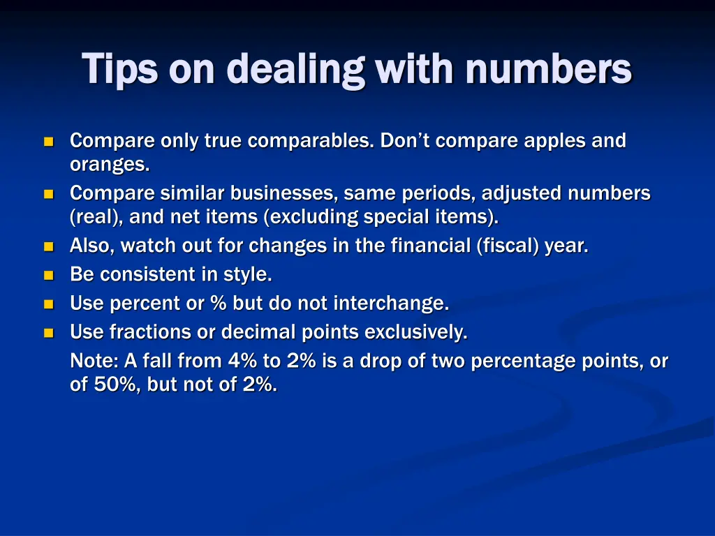 tips on dealing with numbers tips on dealing with 4