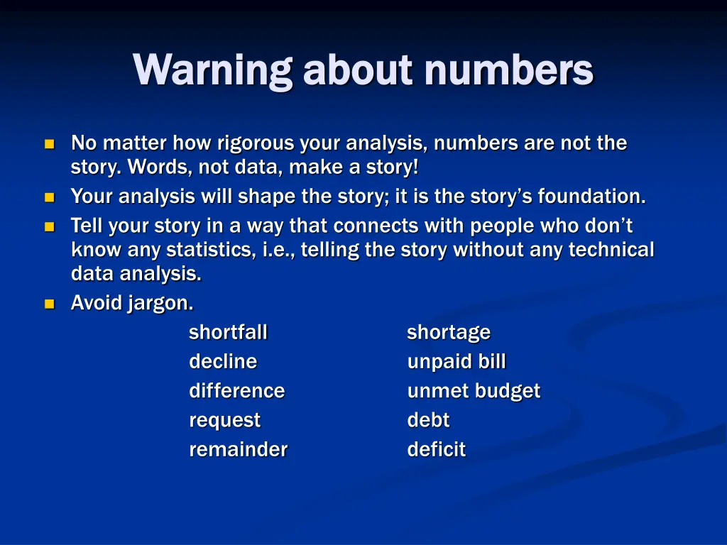 warning about numbers warning about numbers