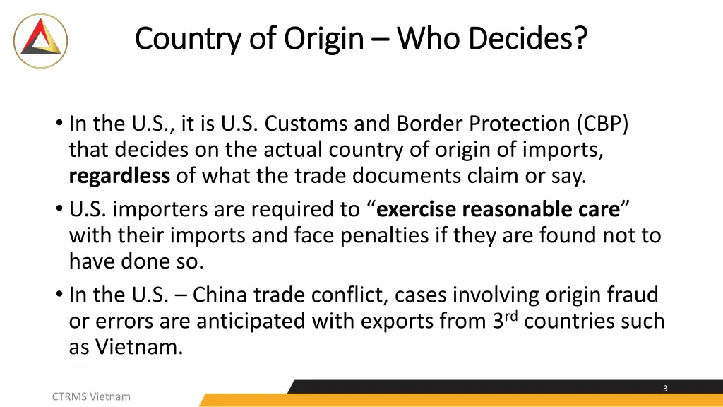 country of origin country of origin who decides