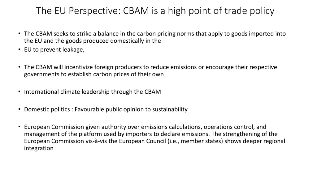 the eu perspective cbam is a high point of trade