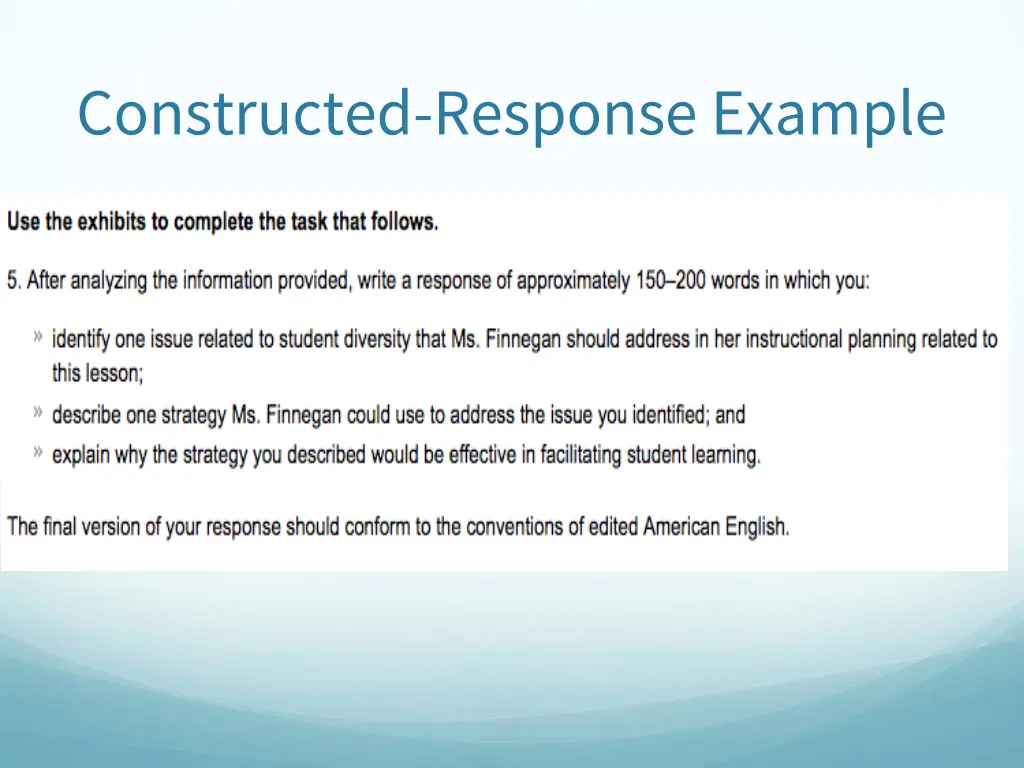 constructed response example