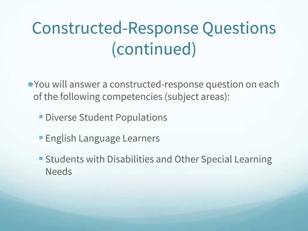 constructed response questions continued