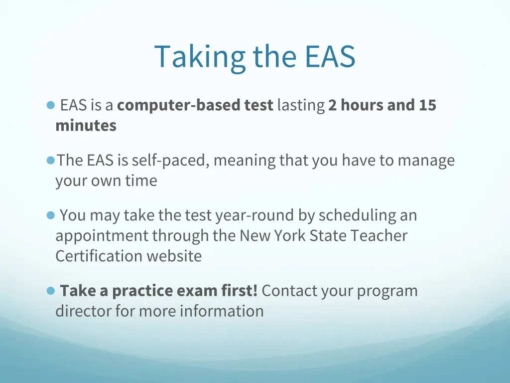 taking the eas