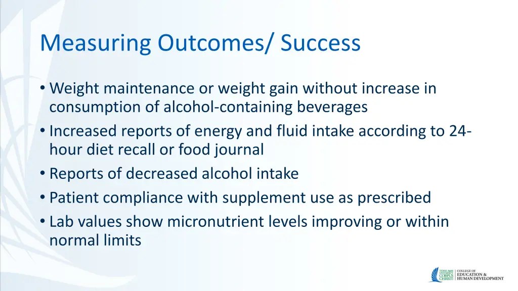 measuring outcomes success