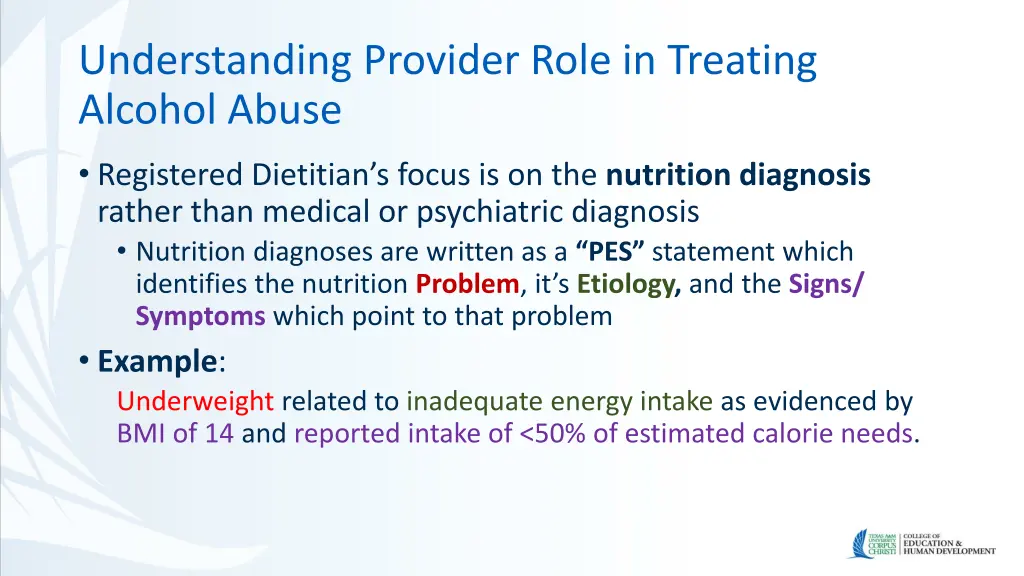 understanding provider role in treating alcohol