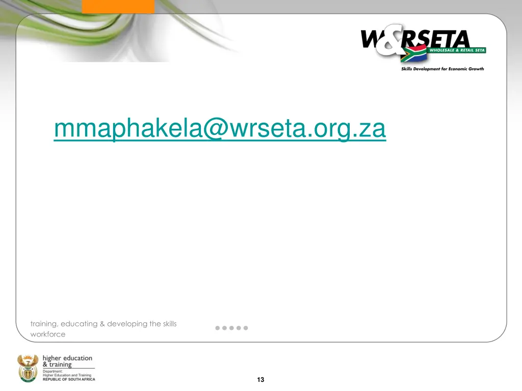 mmaphakela@wrseta org za