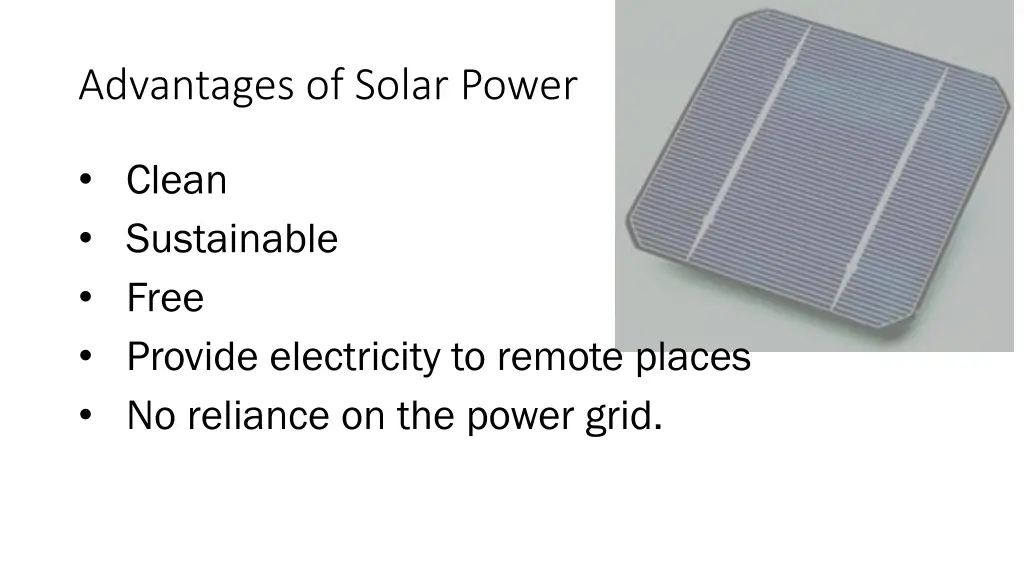 advantages of solar power